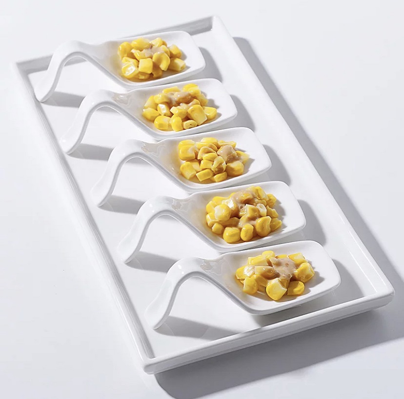  Ceramic Porcelain 6 PCS White Buffet Party Wedding Restaurant Dessert Dish 